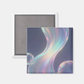 Aimant Flux de bulles abstrait iridescent (Recto/Verso)