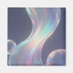 Aimant Flux de bulles abstrait iridescent