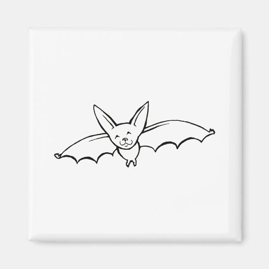 Aimant Flying Bat - amusant dessin original d'encre (Devant)
