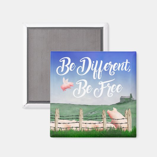 Aimant Flying Pig-Be Different (Recto/Verso)