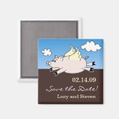 Aimant Flying Pig Enregistrer l'aimant de date (Recto/Verso)
