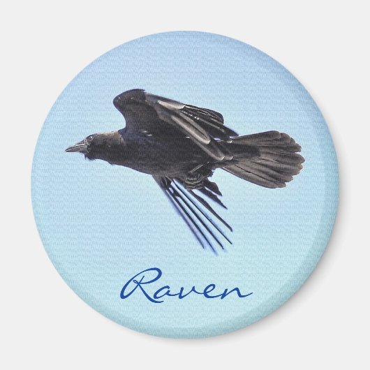 Aimant Flying Raven in Blue Sky HDR Design photo (Devant)