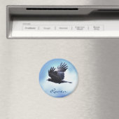 Aimant Flying Raven in Blue Sky HDR Photo Design 2 (In Situ (Lave-vaisselle))