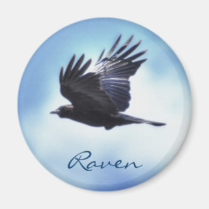 Aimant Flying Raven in Blue Sky HDR Photo Design 2