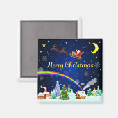 Aimant Flying Santa Claus with Crescent Moon (Recto/Verso)