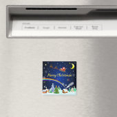 Aimant Flying Santa Claus with Crescent Moon (In Situ (Lave-vaisselle))