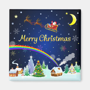 Aimant Flying Santa Claus with Crescent Moon