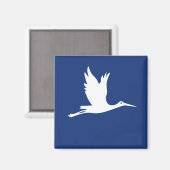 Aimant Flying white stork (Recto/Verso)