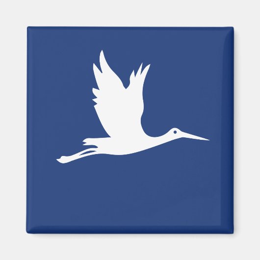 Aimant Flying white stork (Devant)