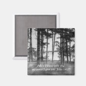 Aimant Foggy Trees À Table Rock Grayscale Bible Verse (Recto/Verso)