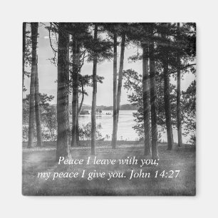 Aimant Foggy Trees À Table Rock Grayscale Bible Verse