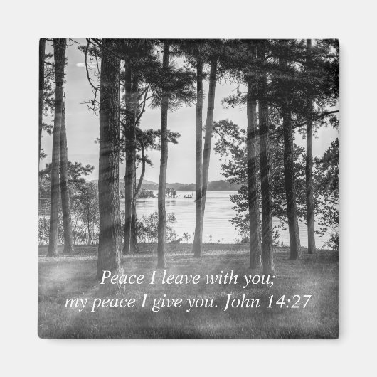 Aimant Foggy Trees À Table Rock Grayscale Bible Verse (Devant)