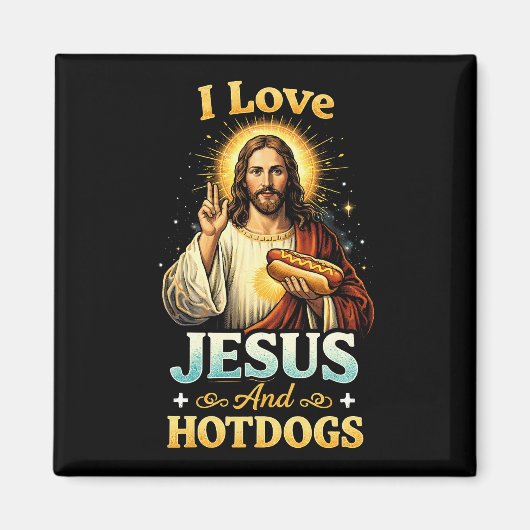 Aimant Foi, Amour, et Hotdogs (Devant)