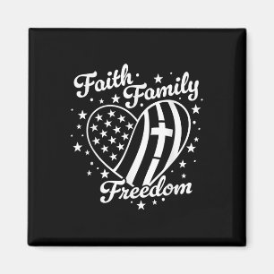 Aimant Foi Famille Liberté Patriote 4 Juillet 4 États-Uni