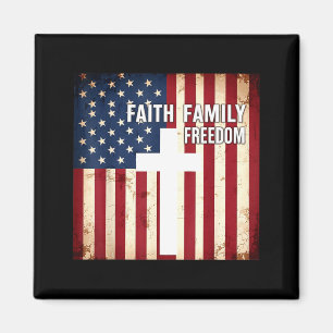 Aimant Foi famille liberté patriotique chrétien drapeau a