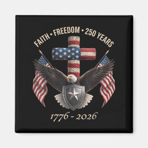 Aimant Foi Liberté 250 Ans Design Américain Vintage