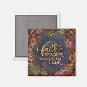 Aimant Foi plus grande que la peur Inspiritie Joli Floral (Recto/Verso)