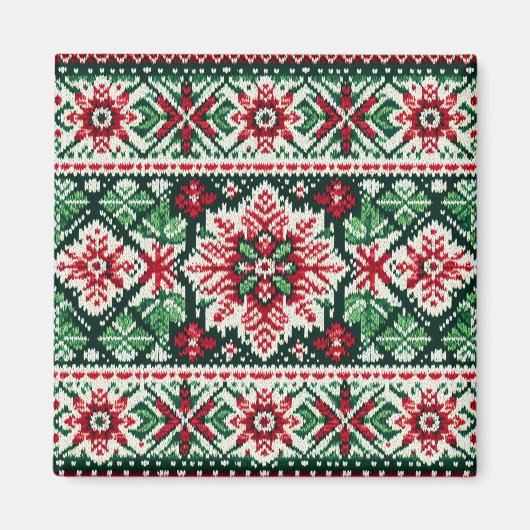 Aimant Foire de Noël/hiver île rouge et verte (Devant)