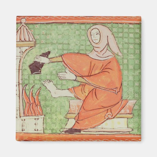 Aimant Fol.58r Février : Réchauffement par le feu (Devant)