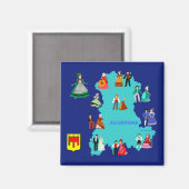 Aimant Folklore de l'Auvergne, France (Recto/Verso)