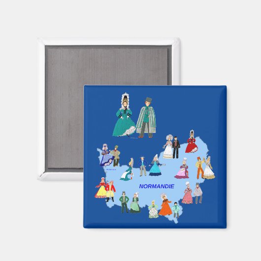 Aimant Folklore de Normandie, France (Recto/Verso)