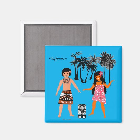 Aimant Folklore de Polynésie Française (Recto/Verso)