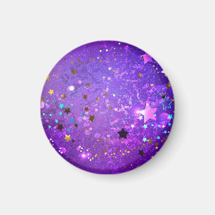 Aimant Fond en feuille de papier violet avec des étoiles