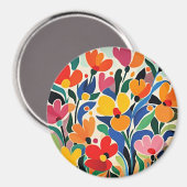 Aimant Fond floral abstrait, vibrant, (Recto/Verso)