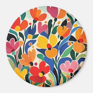 Aimant Fond floral abstrait, vibrant,