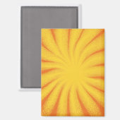 Aimant Fond Jaune en Explosion de Soleil - Texture Rétro (Recto/Verso)