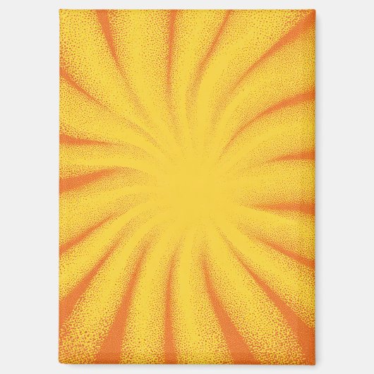 Aimant Fond Jaune en Explosion de Soleil - Texture Rétro (Recto)