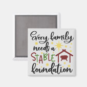 Aimant Fondation stable de Noël de la famille chrétienne (Recto/Verso)