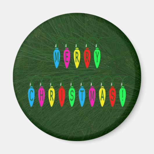 Aimant Font coloré Joyeux Feux de Noël (Devant)