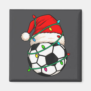 Aimant Football avec chapeau de Père Noël Cadeau de Noël