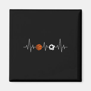 Aimant Football Bysketbyll Battement de coeur Sport drôle