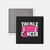 Aimant Football Cancer Sensibilisation du sein Lutte Pink (Recto/Verso)