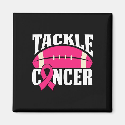 Aimant Football Cancer Sensibilisation du sein Lutte Pink (Devant)