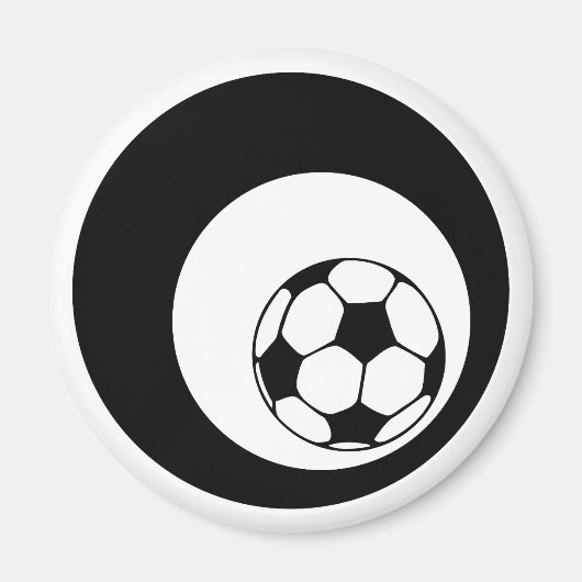 Aimant football. cercles noirs. (Devant)