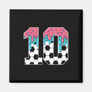 Aimant Football Crème Glacée 10 Ans Jeunesse 10e Naissanc