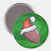 Aimant Football de Santa Hat sur Vert (Recto/Verso)