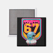 Aimant Football Drip Number 67 Football Player  (Recto/Verso)