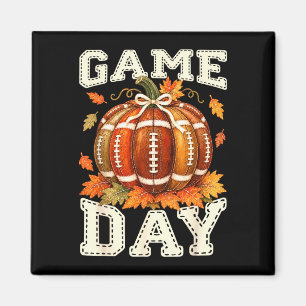 Aimant Football jour de match d'automne citrouille feuill