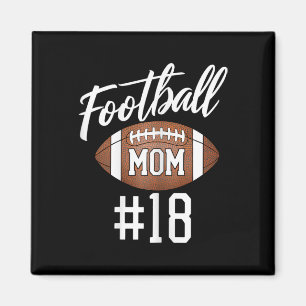 Aimant Football Maman #18 Drôle Mère Femme Touchdown Girl