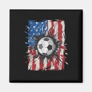 Aimant Football Patriotique 4 Juillet Hommes Drapeau Amér