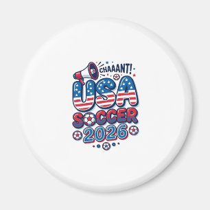 Aimant Football USA 2026 Typographie de pays gras Soccer
