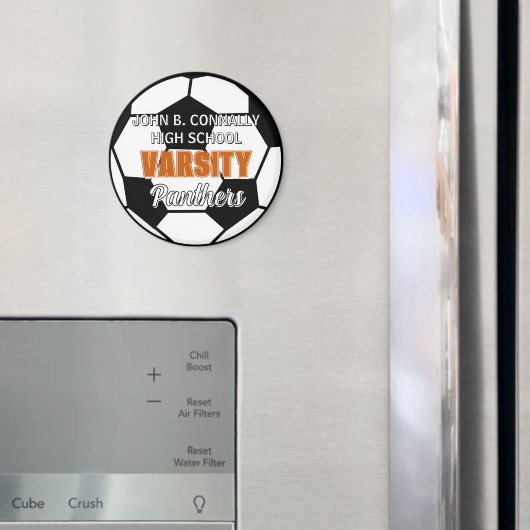 Aimant Football Varsity sur mesure Lycée Orange (In situ (réfrigérateur))