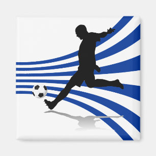 Aimant Footballeur bleu et blanc