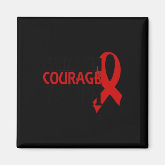 Aimant Force Courage Foi Sang Cancer Maladie cardiaque (Devant)