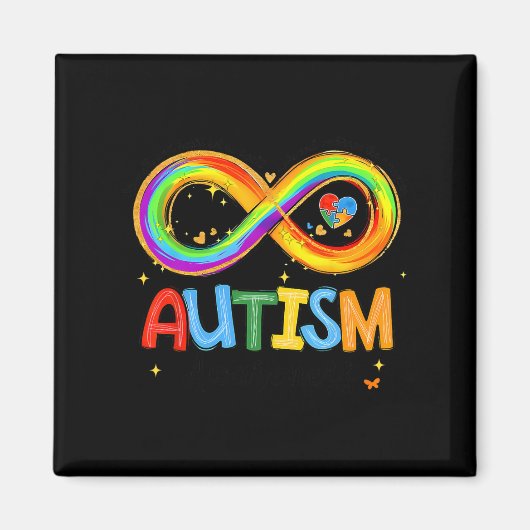 Aimant Force De sensibilisation sur l'autisme Et Coeur No (Devant)