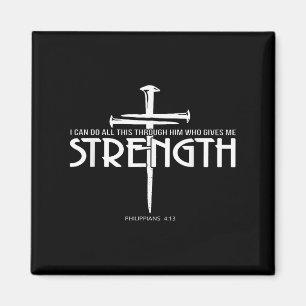 Aimant Force Et Clou Croix Bible Verse Christian